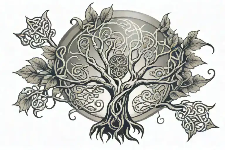 Celtic tree of life tattoo design idea