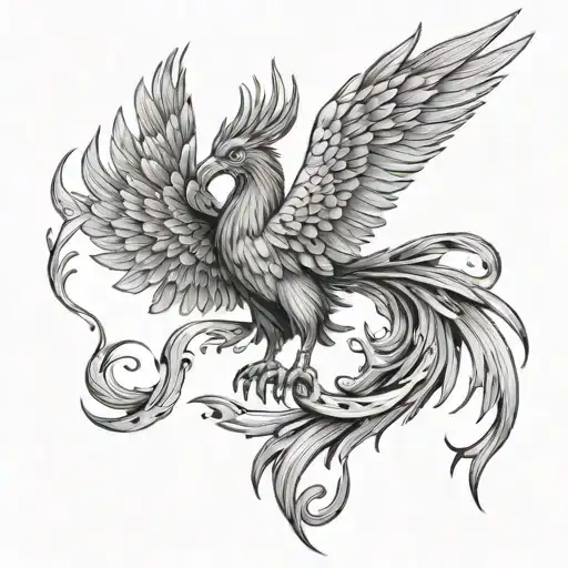 Skulland Phoenix overcoming alcoholism tattoo design idea