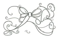 Short n Sweet cursive with a little bow  tattoo design idea