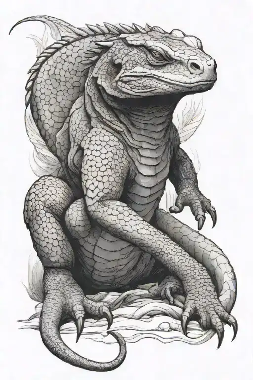 komodo dragon tattoo design idea