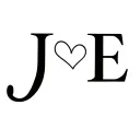 letters J "heart" E with slanted font tattoo design idea