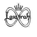 "Lasabrah " "Lasabrah " infinity symbol intertwined withinthe name written with crown on top  tattoo design idea