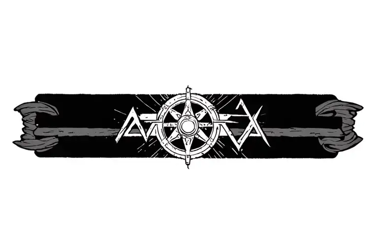 armband tattoo featuring outside of gravity falls bill cipher wheel will each symbol around the bicep tattoo design idea