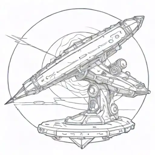 blade razor and ufo tattoo design idea