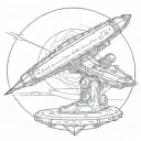 blade razor and ufo tattoo design idea