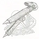 blade razor and ufo tattoo design idea