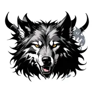 demon wolf tattoo design idea