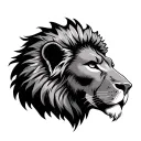 lions head with 1996 tattoo design idea