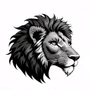 lions head with 1996 tattoo design idea