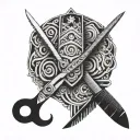 Samoan tattoo patterns and scissors and comb tattoo design idea