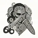 Samoan tattoo patterns and scissors and comb tattoo design idea