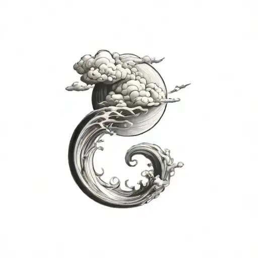 Coverup Clouds and Smoke tattoo design idea