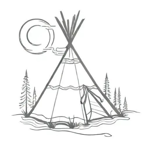 teepee tattoo design idea