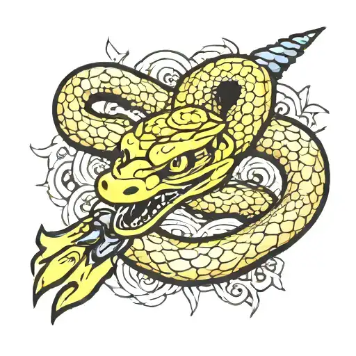 snake and dagger tattoo design idea