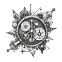 stray kids compass, ateez hourglass, bts and army lego tattoo design idea