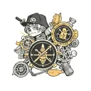 stray kids compass, ateez hourglass, bts and army lego tattoo design idea