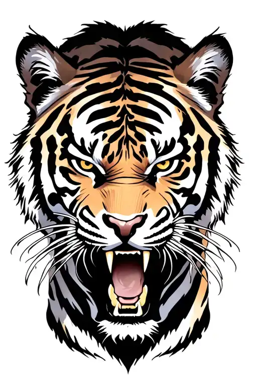 fierce tiger emerging tattoo design idea