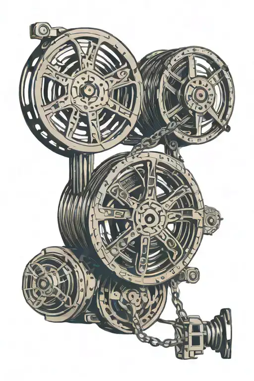 film reel intertwined symbolizing tattoo design idea