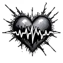 broken heart beat tattoo design idea