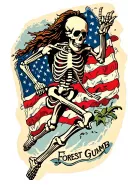 forrest Gump running skeleton  tattoo design idea