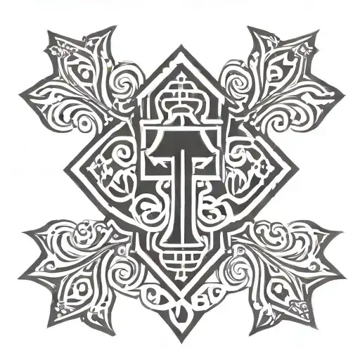 Nail cross surrounded tattoo design idea