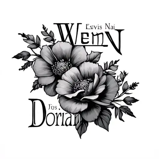 "Ewenn Dorian Naïs" Flower cuffs tattoo design idea