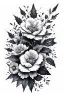 shards of narsil and flowers wrapped tattoo design idea