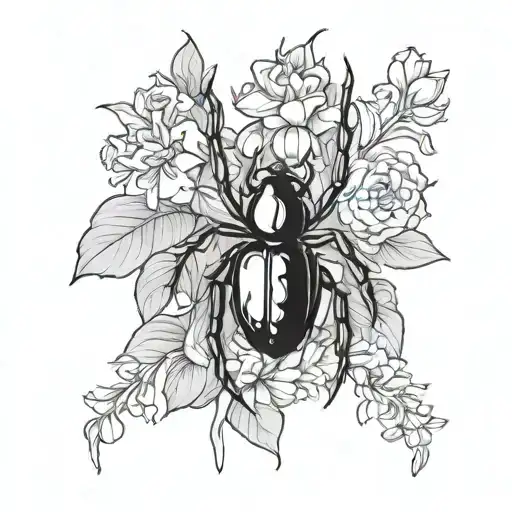 Hyacinth Flower Tattoo Design But It’s Arranged Into A Silhouette Of A spider tattoo tattoo design idea