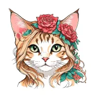 cat daughter tattoo design idea