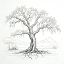 wheeping willow tree tattoo design idea