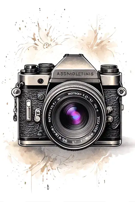 old camera tattoo design idea