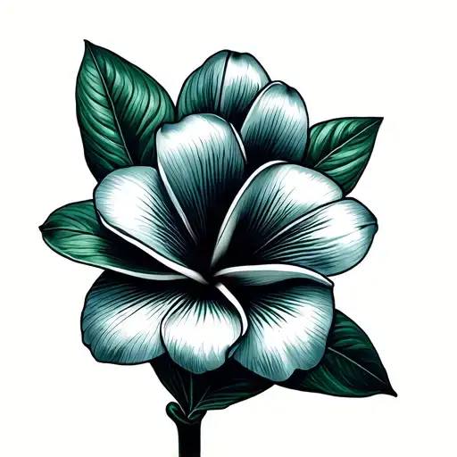 one fine line of Plumeria tiny flower  tattoo design idea