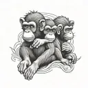 3 Wise Monkeys tattoo design idea