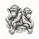 3 Wise Monkeys tattoo design idea