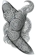 Celtic Viking Polynesian full arm sleeve tattoo tattoo design idea