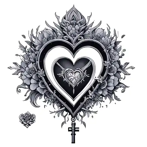 kingdom of hearts game but make it girly key  tattoo design idea