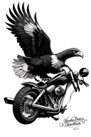 harley davidson, eagle soaring tattoo design idea
