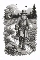 Tom Bombadil walking tattoo design idea