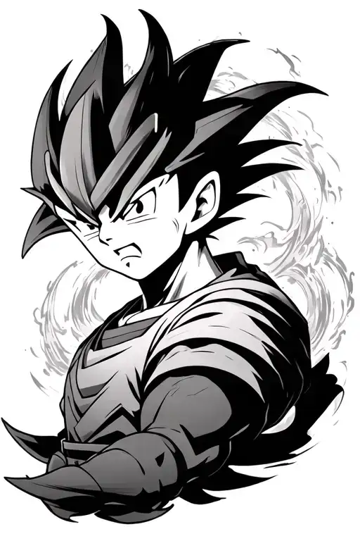 dragon ball and avatar the last airbender tattoo design idea