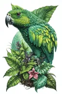 Rainforest hologram tattoo design idea