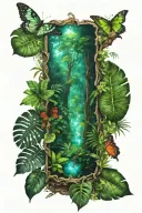Rainforest hologram tattoo design idea
