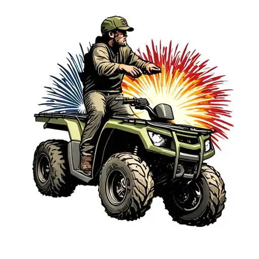 remembrance tattoo for 15 year old son loves atv, fireworks, motorcycles, and being with dad  tattoo design idea