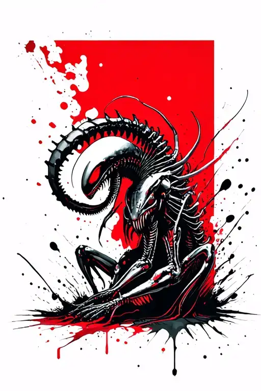 alien Xenomorph crawling up my arm tattoo tattoo design idea