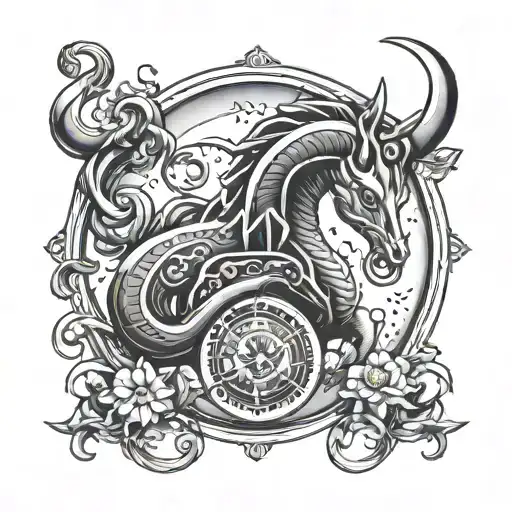 aquarius Taurus scorpio zodiac sign tattoo design idea