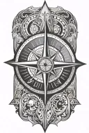 simple Polynesian compass tattoo design idea