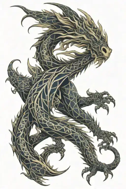 abstract oil spill fading into dragon tattoo design idea