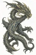 abstract oil spill fading into dragon tattoo design idea