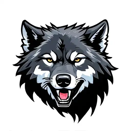 wolf and Jack Daniels number 7 tattoo design idea