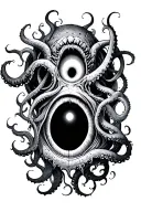 The portal from which the tentacles stretch and the eye of the osmino is visible tattoo design idea