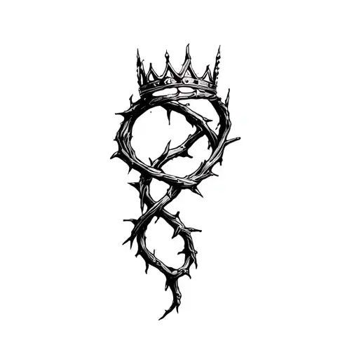 jesus thorn crown twisting around arm tattoo design idea
